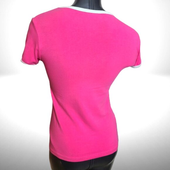 D&G Dolce & Gabbana Pink Butterfly Embellished Tee Size M - Picture 7 of 14